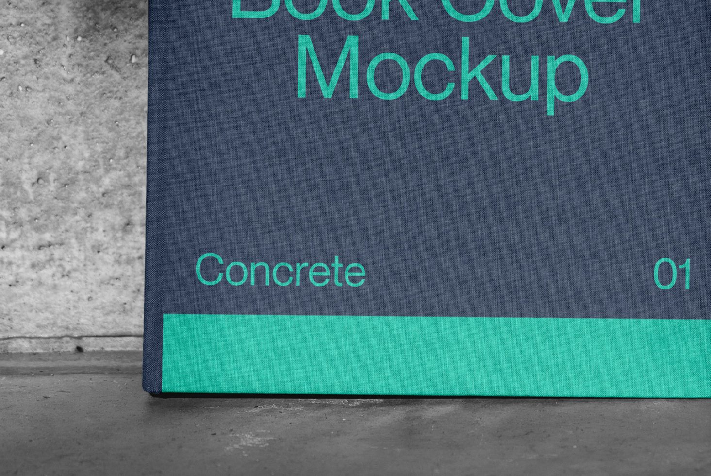 Professional book cover mockup on concrete background, showcasing design and typography for digital asset marketplace.